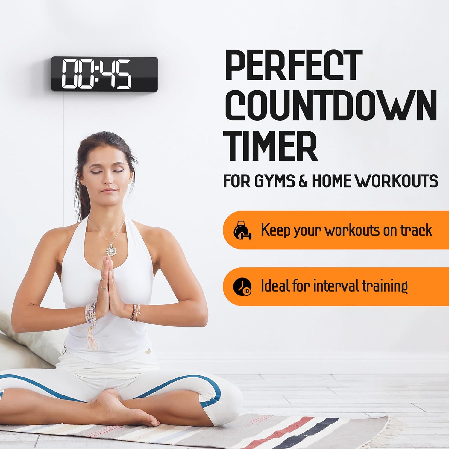 LED 16-Inch Large Simple Living Room Screen Functional Display Clock Nordic Digital Clock Led Wall Clock