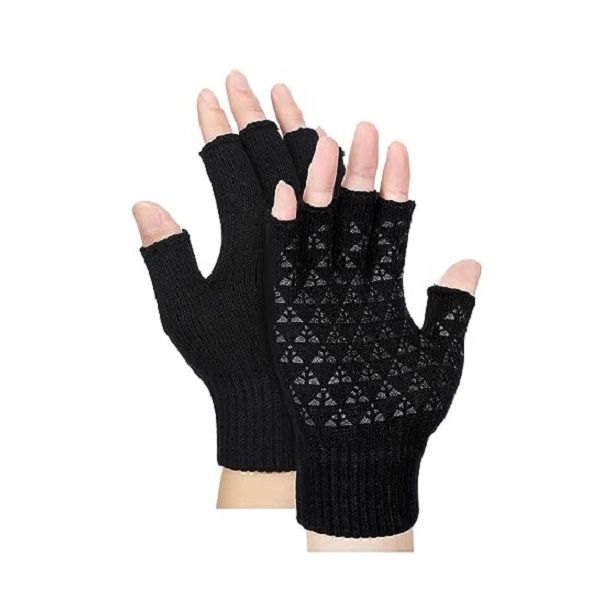 Mittens Gloves Winter Unisex Hand Warmer Winter Cold Fingerless Half Finger Knitted Non-slip
