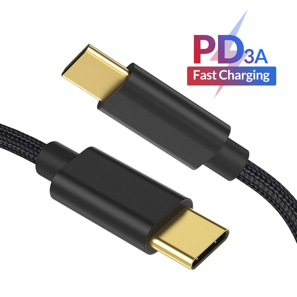 Type C To Type C USB Data PD Fast Charge Cable Black transfer
