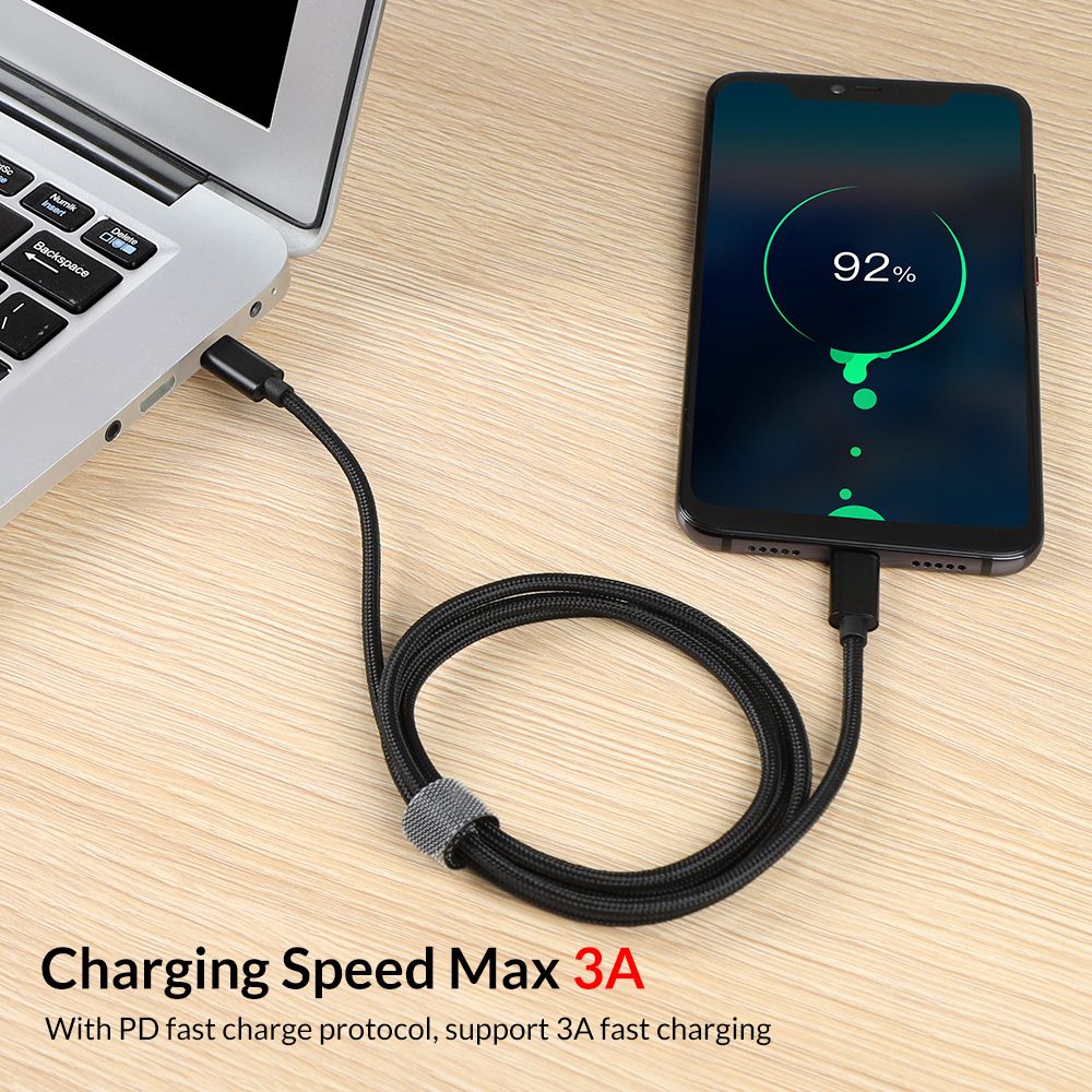 Type C To Type C USB Data PD Fast Charge Cable Black transfer