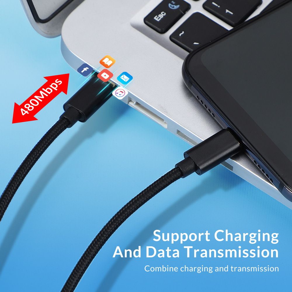 Type C To Type C USB Data PD Fast Charge Cable Black transfer
