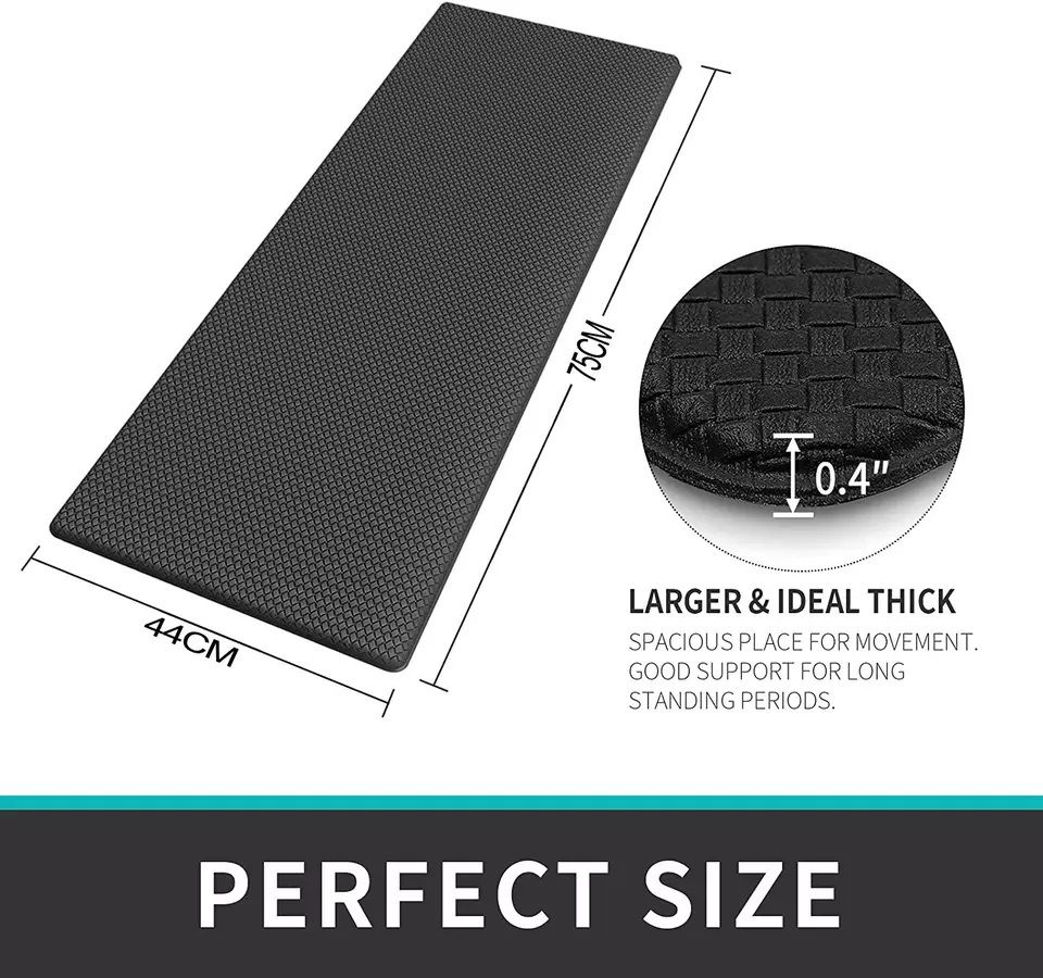 Kitchen Mat Anti Fatigue Large Bath Floor Non Slip Absorbent New Grey and Black Antifatigue Soft