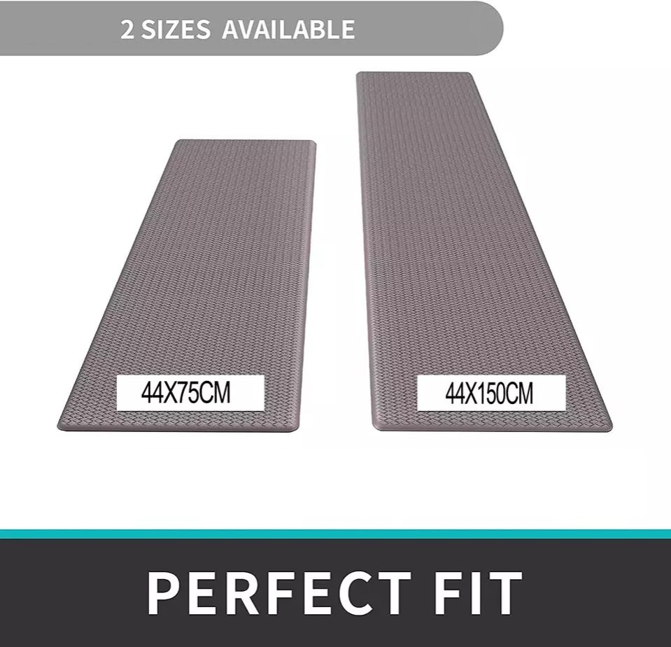 Kitchen Mat Anti Fatigue Large Bath Floor Non Slip Absorbent New Grey and Black Antifatigue Soft