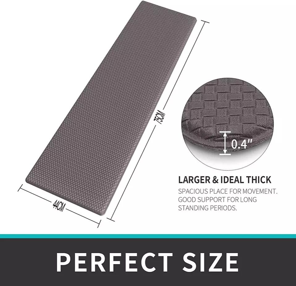 Kitchen Mat Anti Fatigue Large Bath Floor Non Slip Absorbent New Grey and Black Antifatigue Soft