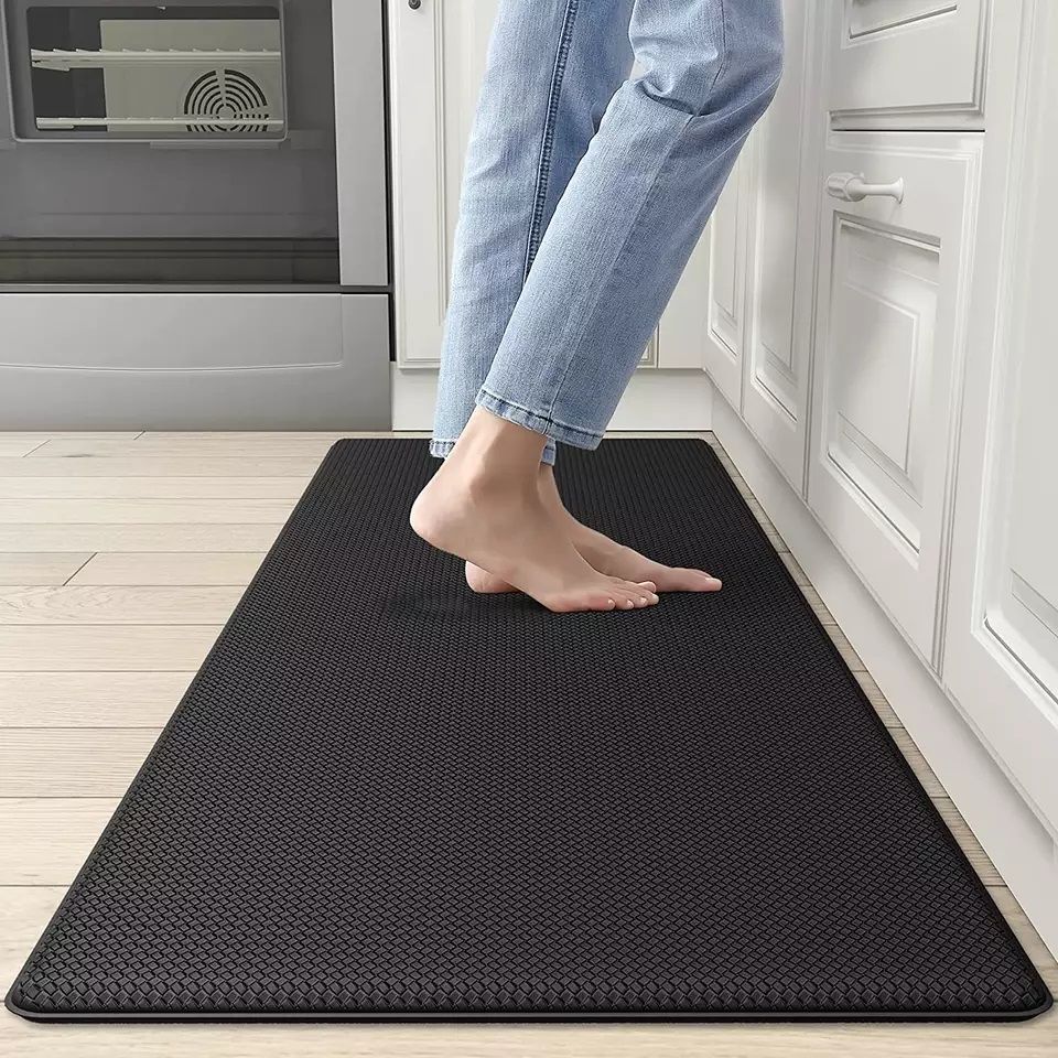 Kitchen Mat Anti Fatigue Large Bath Floor Non Slip Absorbent New Grey and Black Antifatigue Soft