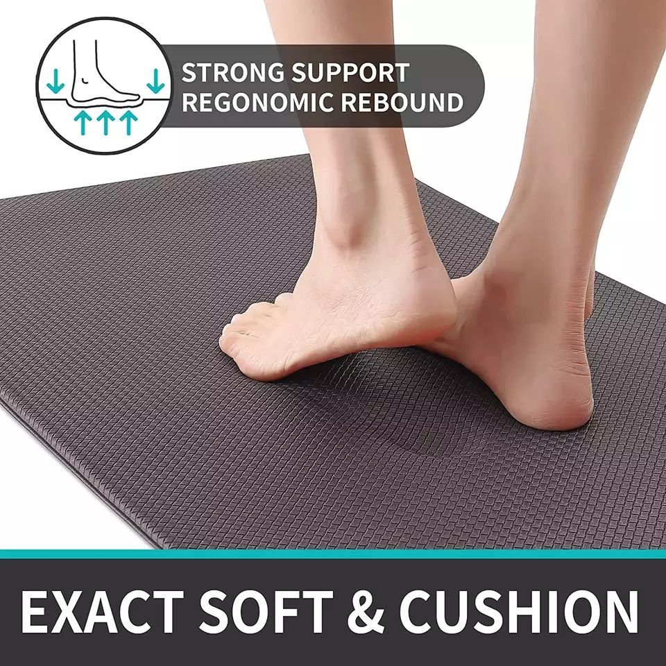 Kitchen Mat Anti Fatigue Large Bath Floor Non Slip Absorbent New Grey and Black Antifatigue Soft