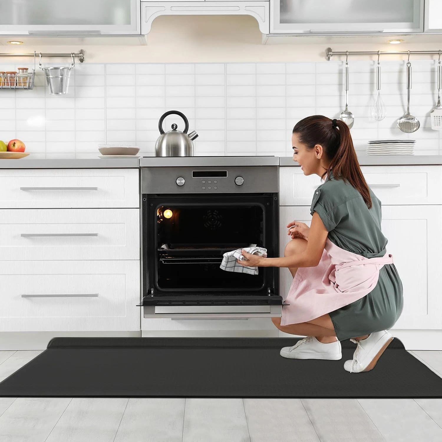 Kitchen Mat Anti Fatigue Large Bath Floor Non Slip Absorbent New Grey and Black Antifatigue Soft