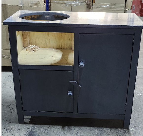 (New year sale offer price)Modern strong and classic kitchen table,Wooden strong Kitchen table with racks. suitable for 6KG cooking Meko with door.as picture