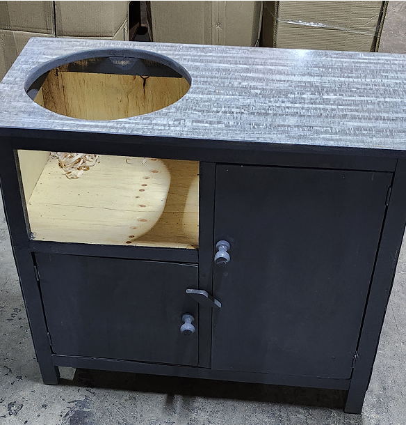 (New year sale offer price)Modern strong and classic kitchen table,Wooden strong Kitchen table with racks. suitable for 6KG cooking Meko with door.as picture