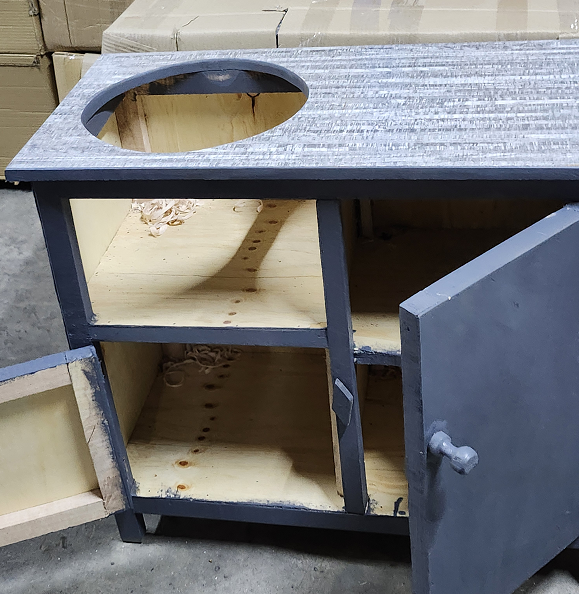 (New year sale offer price)Modern strong and classic kitchen table,Wooden strong Kitchen table with racks. suitable for 6KG cooking Meko with door.as picture