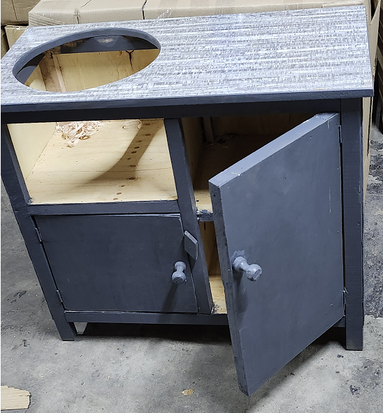 (New year sale offer price)Modern strong and classic kitchen table,Wooden strong Kitchen table with racks. suitable for 6KG cooking Meko with door.as picture