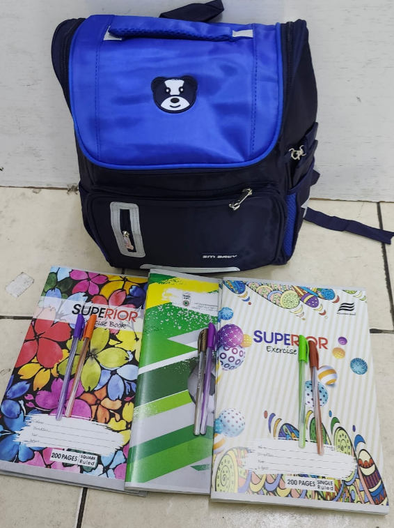 OFFER! OFFER! PREMIUM SM Baby School Bag Children's School Bag First Space Backpack ,Waterproof Back to School Bags Multicolor- Medium(Grade 1- Grade 3)PLUS FREE 12PCS A4 EXERSISE BOOKS AND 12 PENS