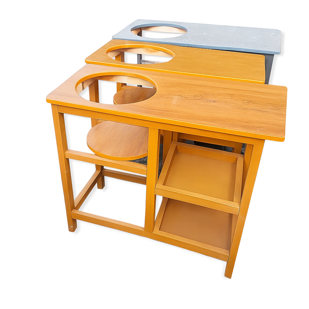 Modern strong and classic kitchen table,Wooden strong Kitchen table with racks. suitable for 6KG cooking Meko.as picture
