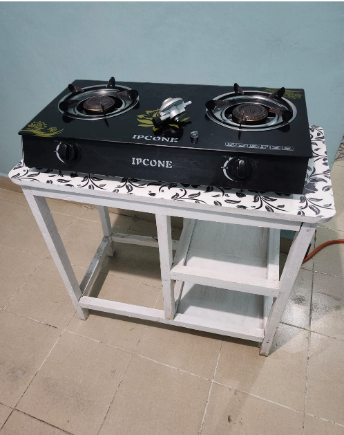 (New year sale offer price)Modern strong and classic kitchen table,Wooden strong Kitchen table with racks. suitable for 6KG cooking Meko.as picture