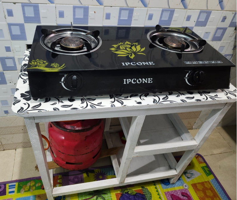 (New year sale offer price)Modern strong and classic kitchen table,Wooden strong Kitchen table with racks. suitable for 6KG cooking Meko.as picture