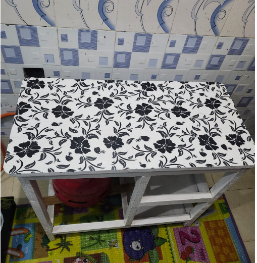 (New year sale offer price)Modern strong and classic kitchen table,Wooden strong Kitchen table with racks. suitable for 6KG cooking Meko.as picture