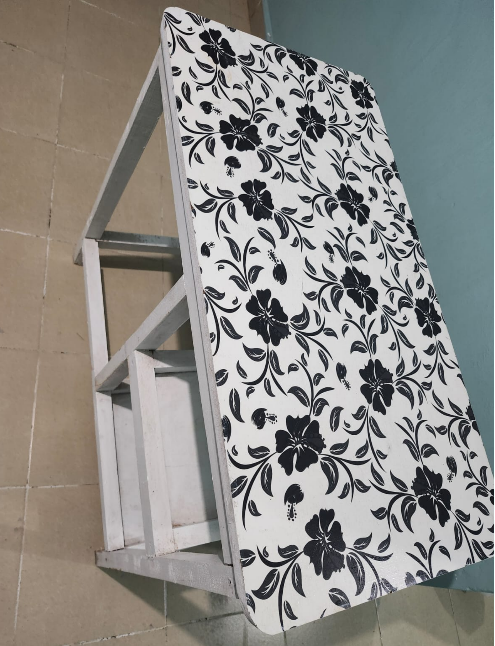 (New year sale offer price)Modern strong and classic kitchen table,Wooden strong Kitchen table with racks. suitable for 6KG cooking Meko.as picture