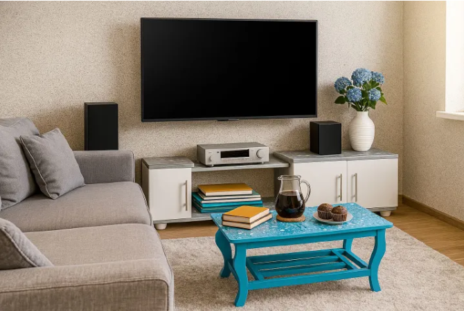 [Superior Quality] Small New Design Modern stylish rectangular design coffee table with storage for living room, fashionable appealing finish as picture multiple colours