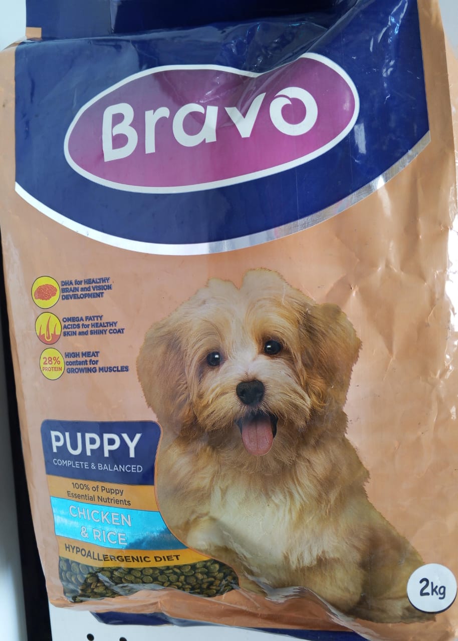 BRAVO PUPPY DOG FOOD  CHICKEN AND RICE FLOUVERED-2KILOS