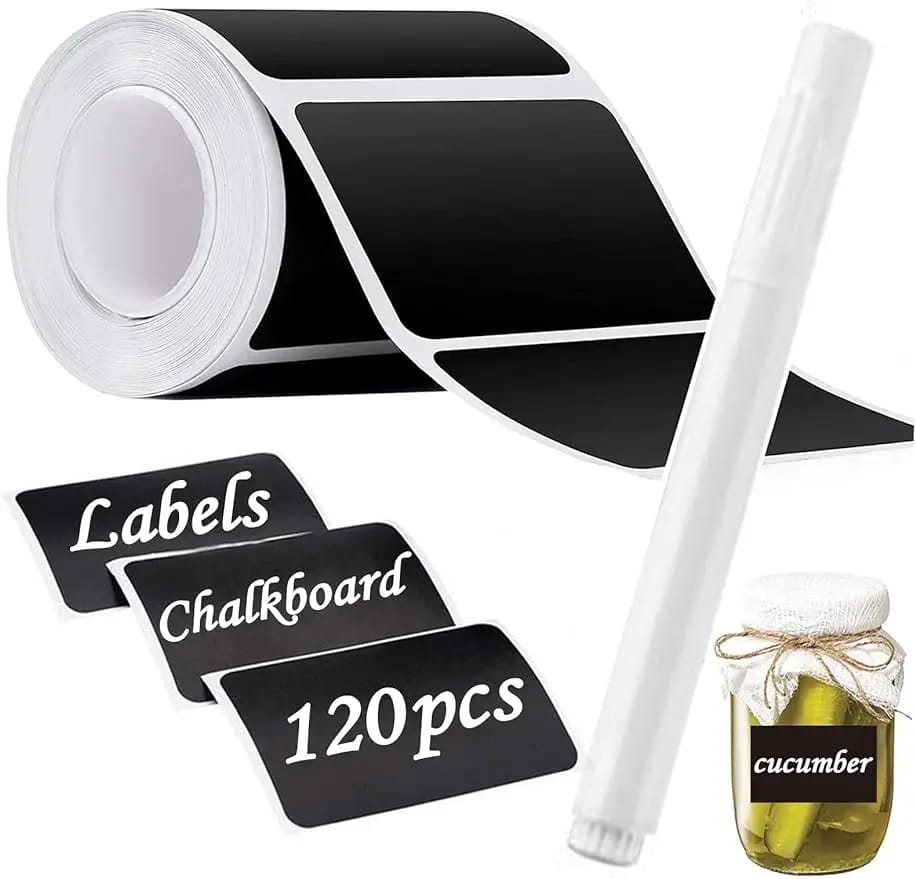 120pc jar stickers label roll +1pen