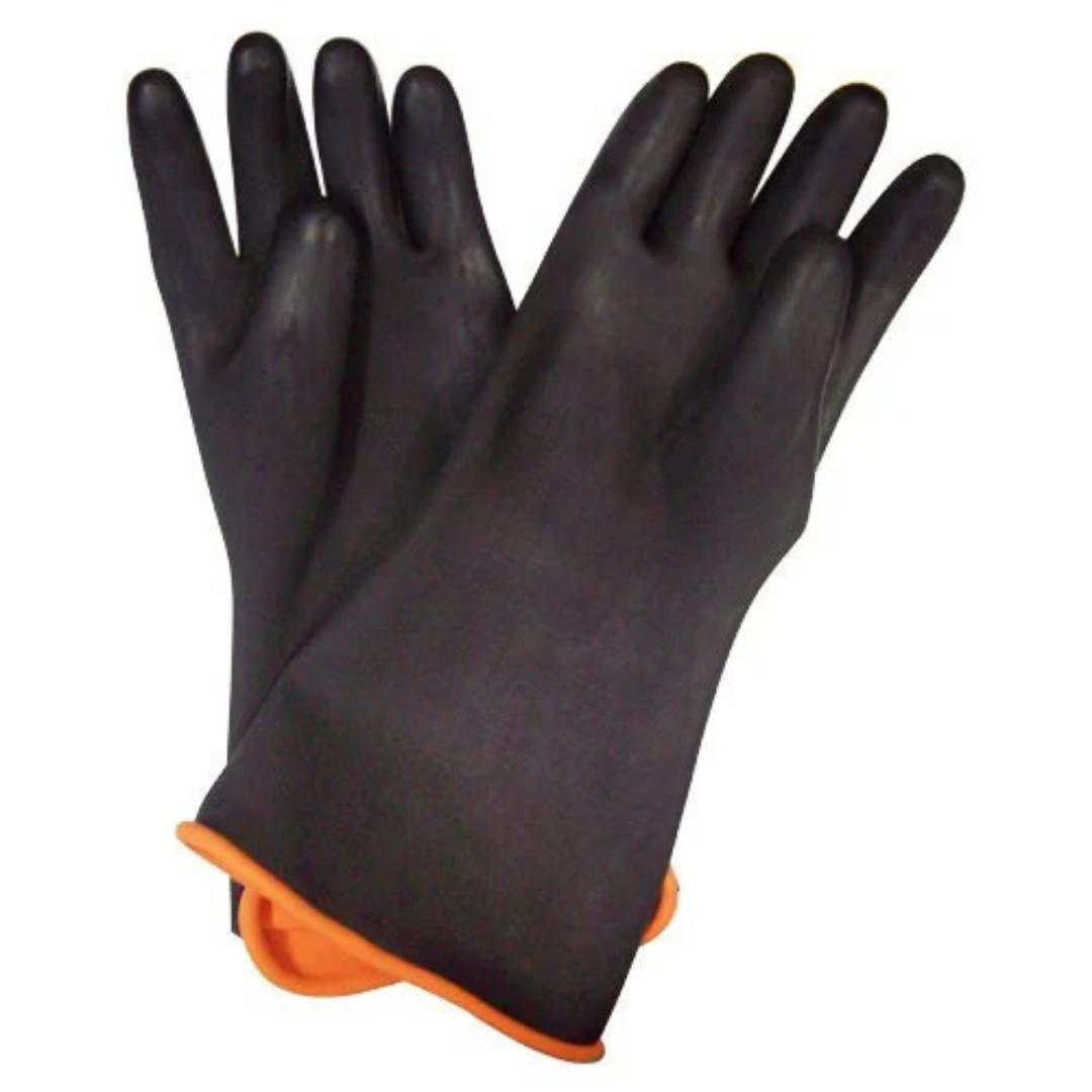 Heavy-Duty Chemical-Resistant Industrial Rubber Safety Gloves with Textured Grip and Extended Cuff for Multipurpose Rubber gloves for construction or mechanical work Protection