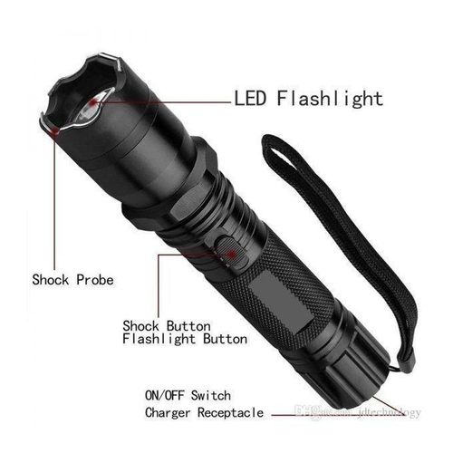 3-in-1 Tactical Flashlight with Stun Gun & Green Laser – Rechargeable Self-Defense Tool