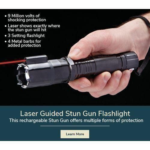 3-in-1 Tactical Flashlight with Stun Gun & Green Laser – Rechargeable Self-Defense Tool