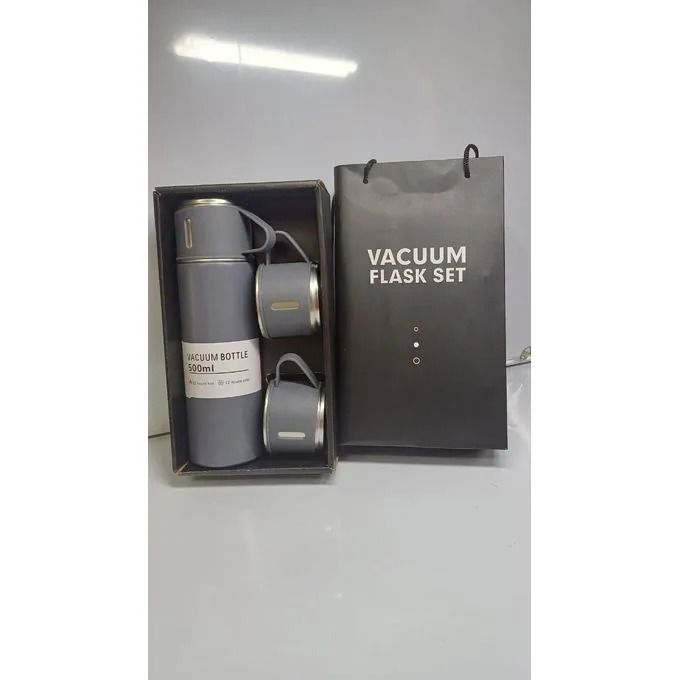 3PCS Vacuum Flask Set – Stainless Steel bottle Thermos Flask with 2 Cups – Gift Set