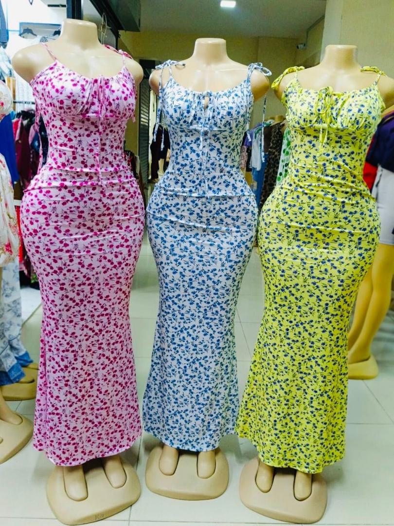 Women's Floral Spaghetti Strap Bodycon Maxi Dress