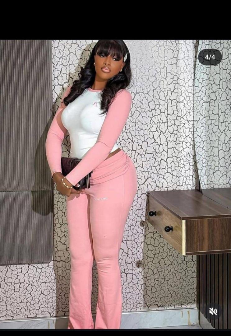 Women's 2-Piece Lounge Set – Crop Top & High-Waisted Flared Pants