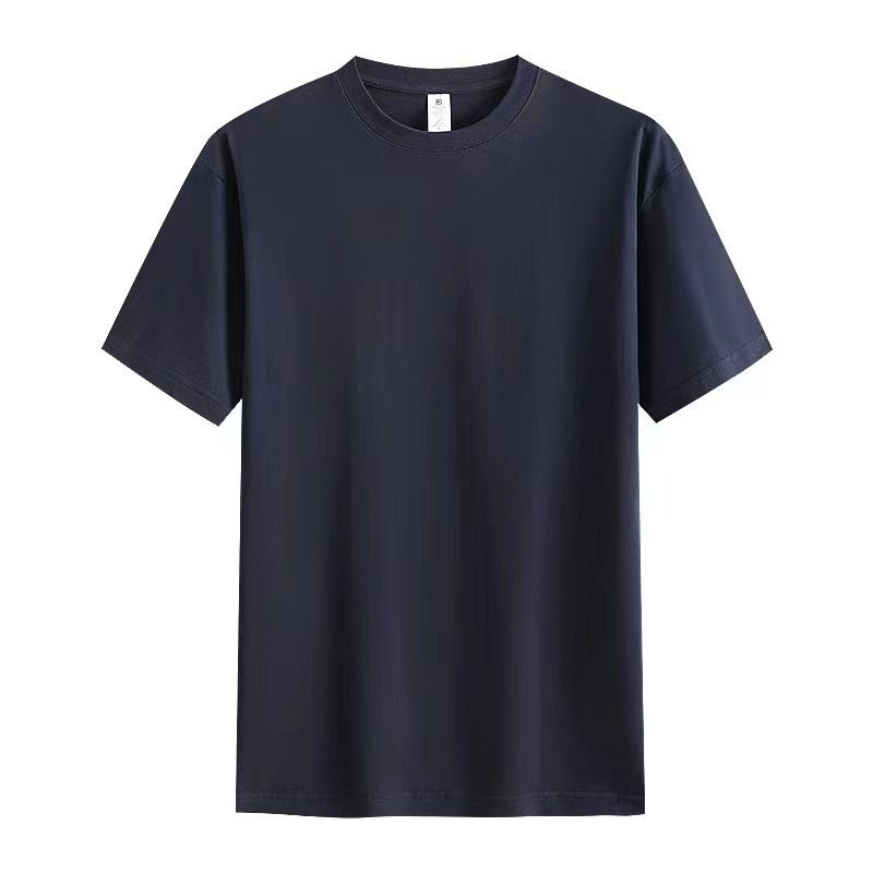 Cotton round neck short sleeved men's and women's summer new style loose and fashionable off shoulder sleeve T-shirt solid color top