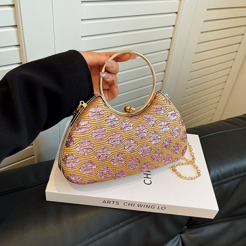 New high-end banquet bag customized with socialite temperament banquet handbag, formal dress bag, circular ring handbag