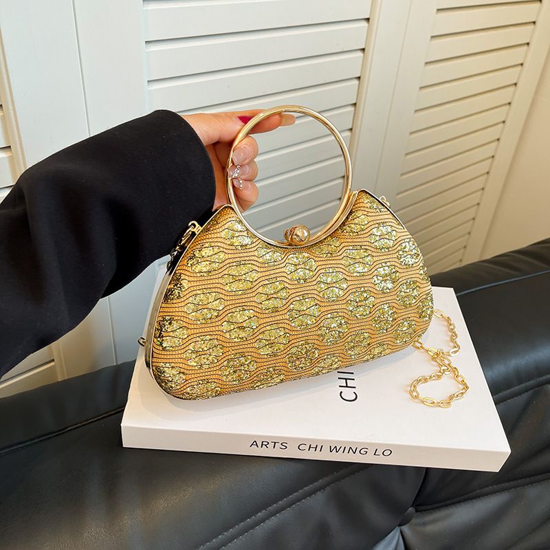 New high-end banquet bag customized with socialite temperament banquet handbag, formal dress bag, circular ring handbag