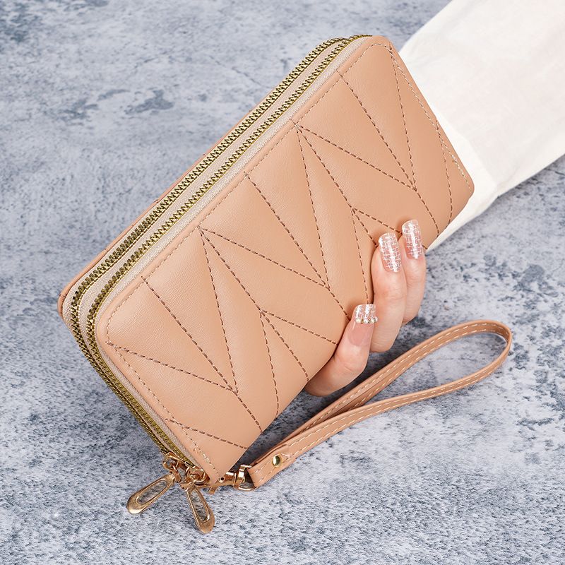 New wallet, European and American retro long style zero wallet, large capacity women's multi card zipper hand-held mobile phone bag