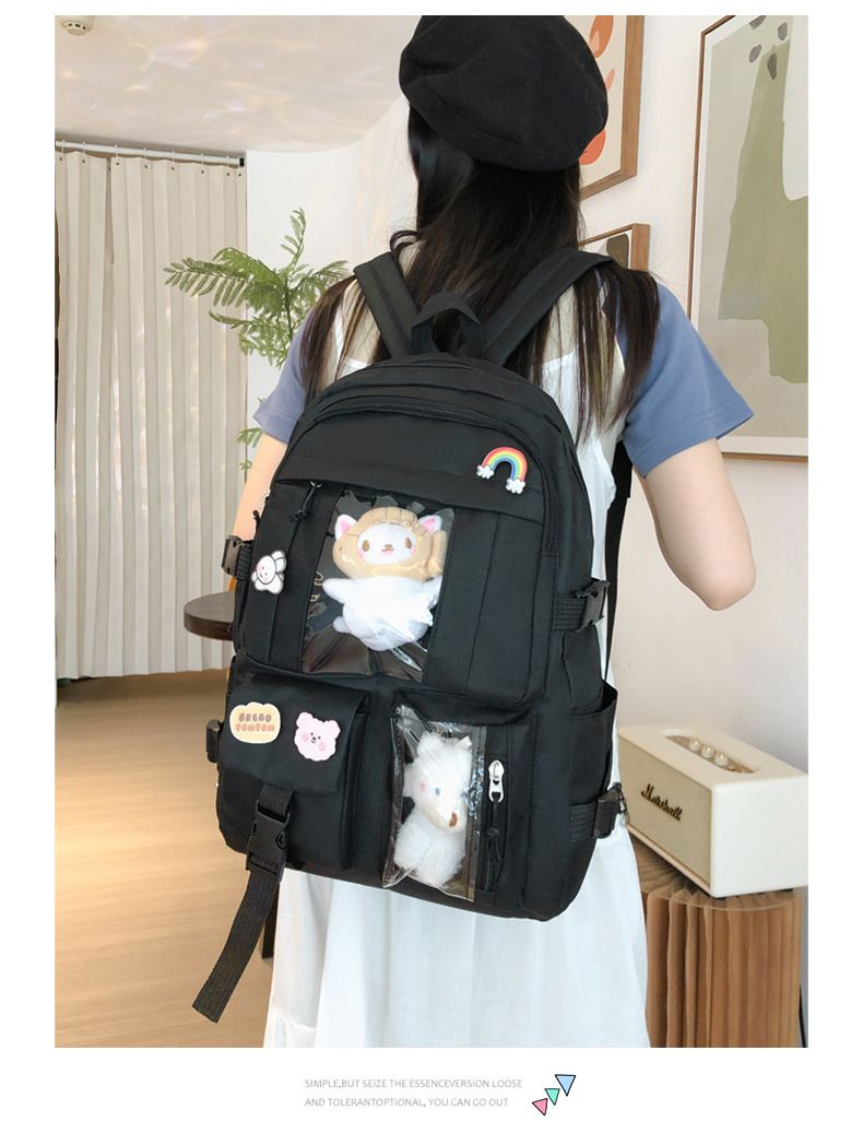 Backpack for girls, Korean version, cute Japanese campus student backpack, casual large capacity computer backpack
