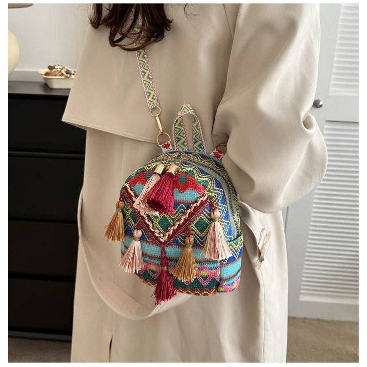 New trendy and lightweight women's backpack with Chinese style Su crossbody bag, fashionable and versatile small backpack for outdoor travel