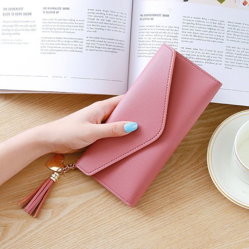 Fashion long tassel wallet for women, 30% off for female students, large capacity change card bag, simple Korean version, hand-held bag, wallet