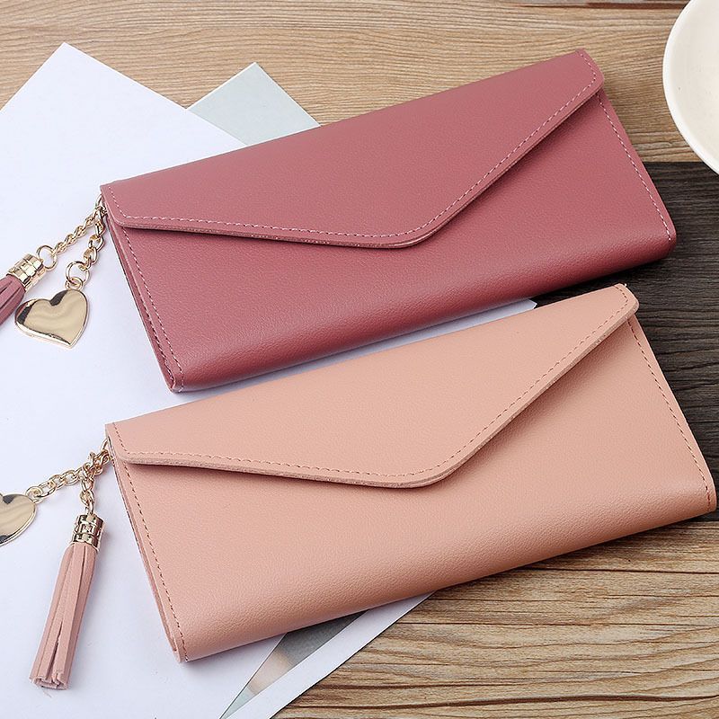 Fashion long tassel wallet for women, 30% off for female students, large capacity change card bag, simple Korean version, hand-held bag, wallet
