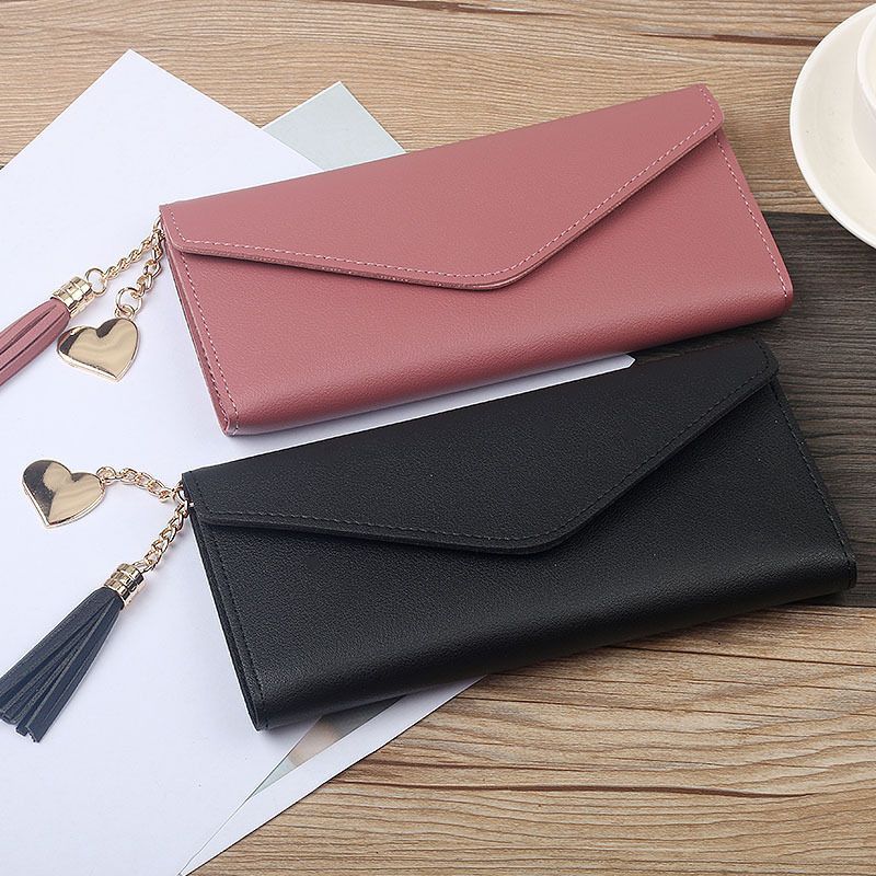 Fashion long tassel wallet for women, 30% off for female students, large capacity change card bag, simple Korean version, hand-held bag, wallet