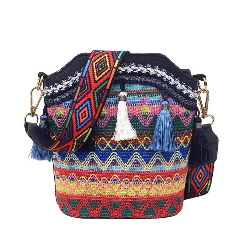 New fashionable women's bag crossbody bag ethnic style embroidered bag bucket bag small qipao bag