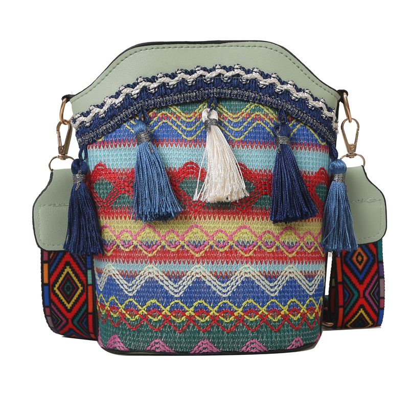 New fashionable women's bag crossbody bag ethnic style embroidered bag bucket bag small qipao bag