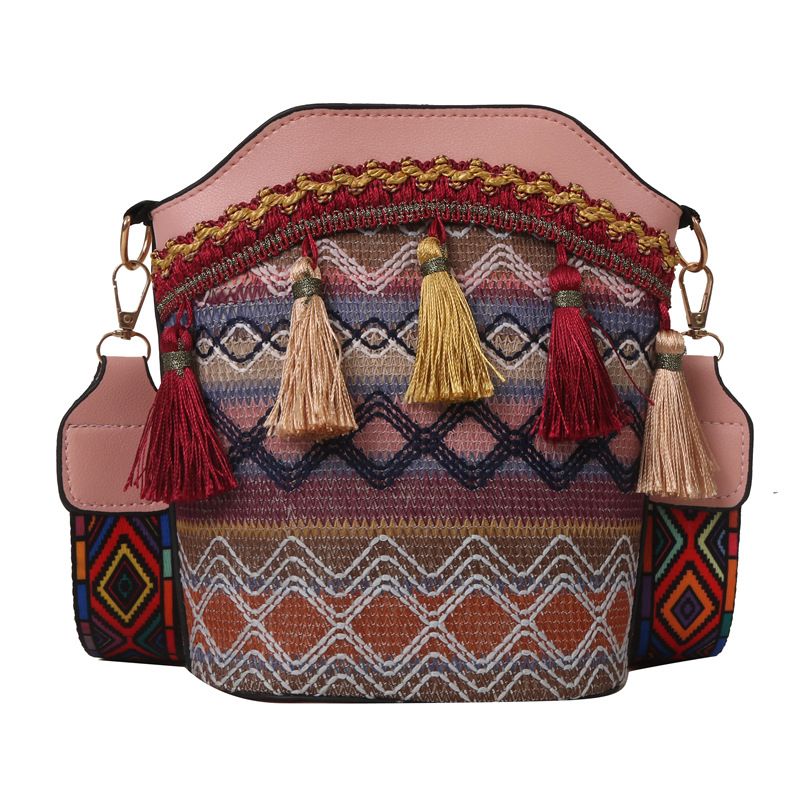 New fashionable women's bag crossbody bag ethnic style embroidered bag bucket bag small qipao bag