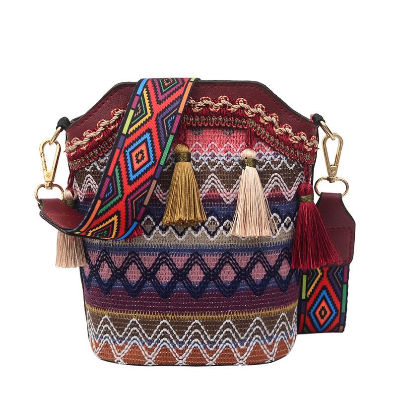 New fashionable women's bag crossbody bag ethnic style embroidered bag bucket bag small qipao bag