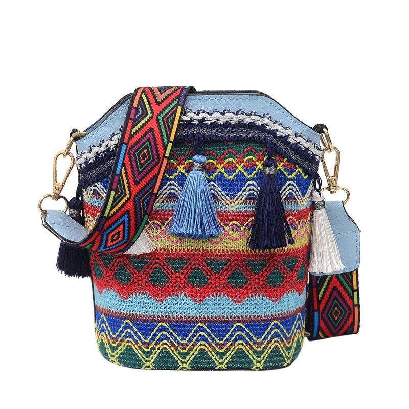 New fashionable women's bag crossbody bag ethnic style embroidered bag bucket bag small qipao bag