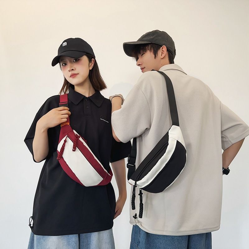 Chest bag, men's Instagram trendy small bag, waterproof Japanese casual crossbody bag, sports shoulder bag, men's waist bag, women's shoulder bag
