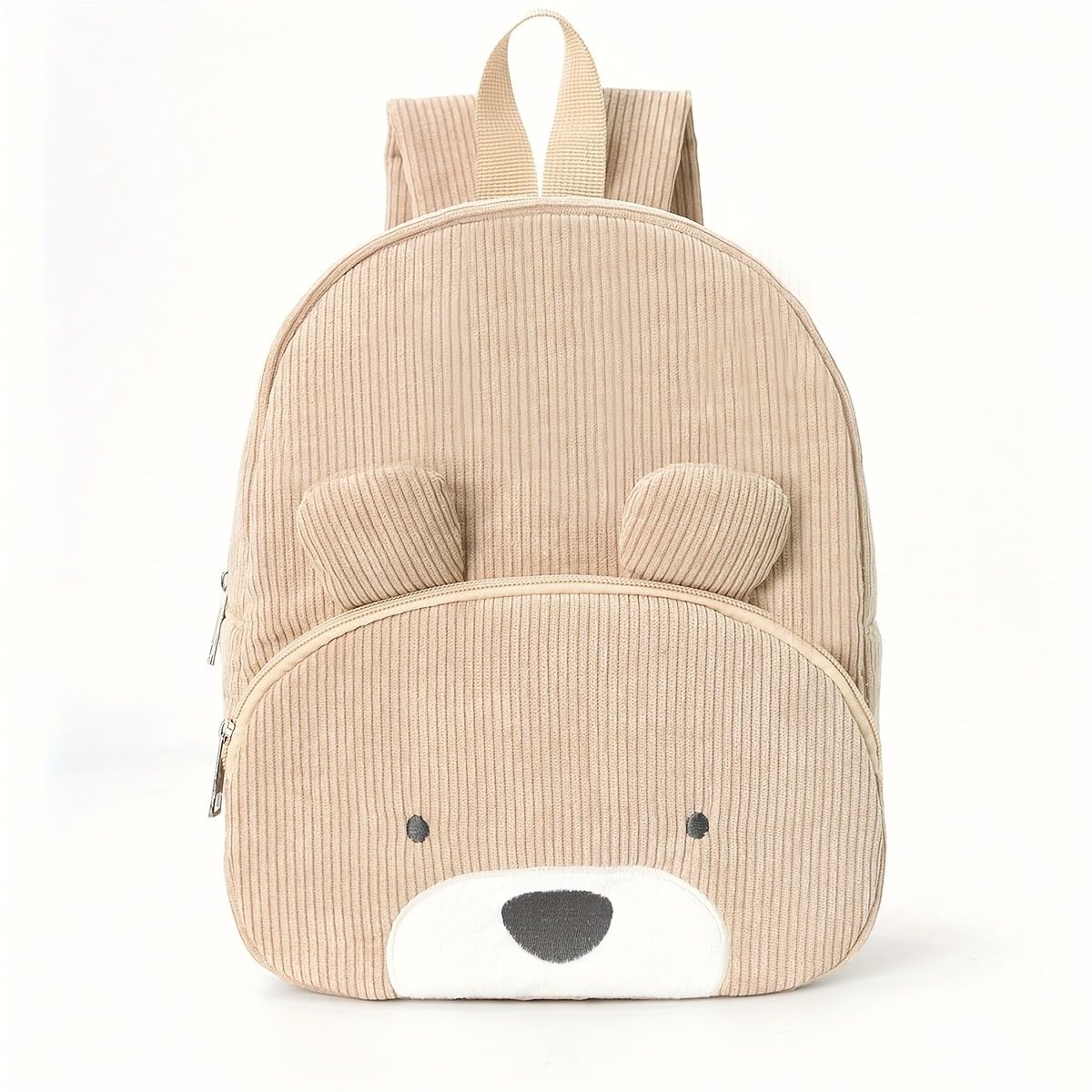 Popular cute teddy bear backpack with corduroy for elementary school students, fashionable casual backpack, cartoon plush bag