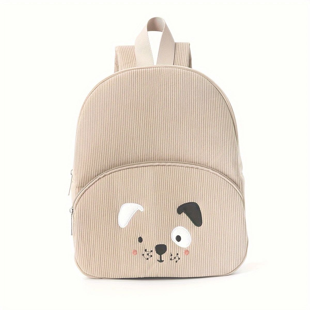 Popular cute teddy bear backpack with corduroy for elementary school students, fashionable casual backpack, cartoon plush bag