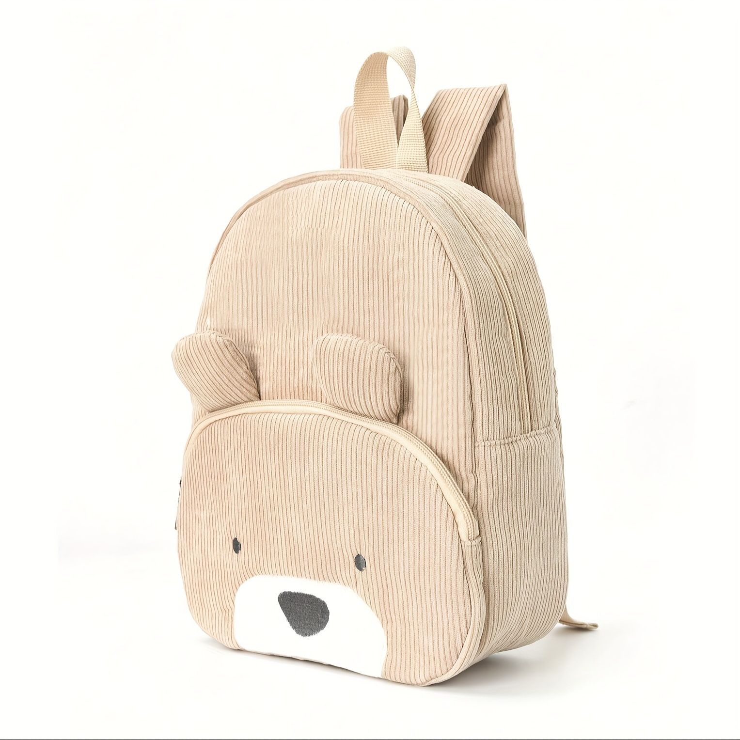 Popular cute teddy bear backpack with corduroy for elementary school students, fashionable casual backpack, cartoon plush bag
