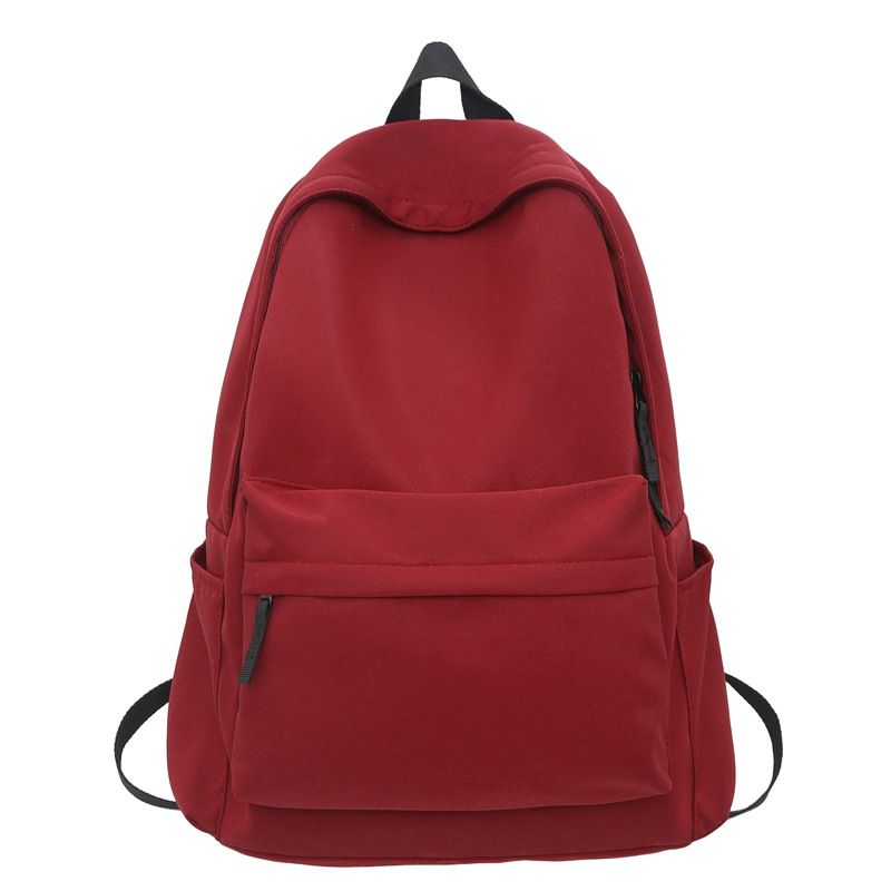 Japanese style unprinted backpack for male and female college students, Korean version, large capacity solid color backpack, middle and high school student backpack