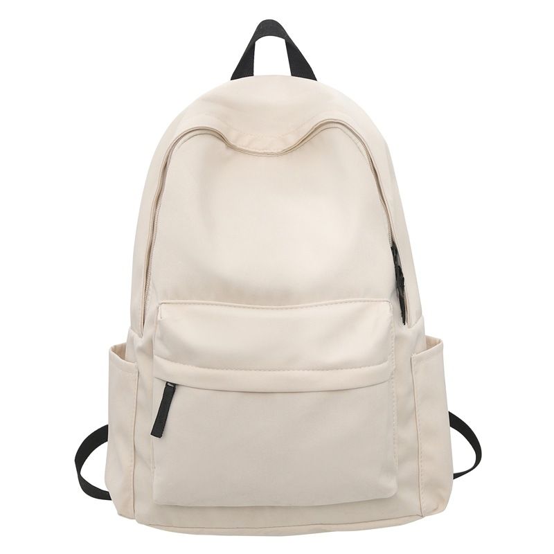 Japanese style unprinted backpack for male and female college students, Korean version, large capacity solid color backpack, middle and high school student backpack